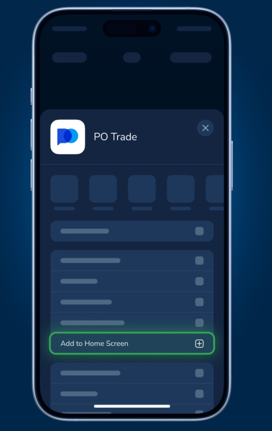 Add to Home Screen Option